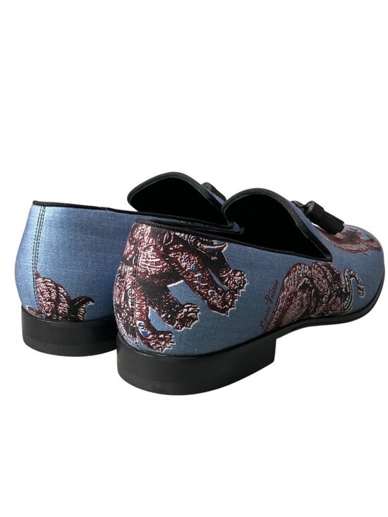 Louis Vuitton Chapman Brazza Tassel Loafers Blue Elephant Shoes 7.5 main image 9